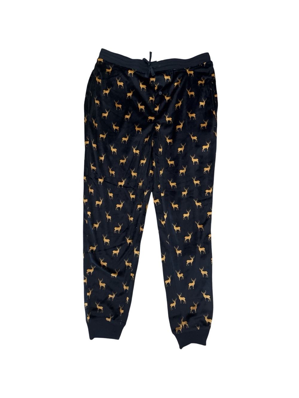 Men's Pajama Bottoms Pants with Gold Deer Print Super Soft Loungewear Pajamas